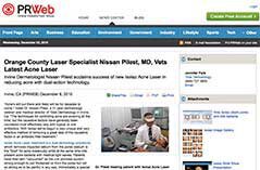 Orange County Laser Specialist Nissan Pilest, MD, Vets Latest Acne Laser